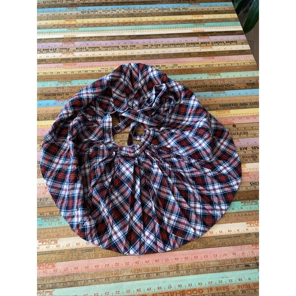Vintage Sears Roebuck Girls 5 Jumper Skirt Bib Overall Wool Blend Plaid S MCM